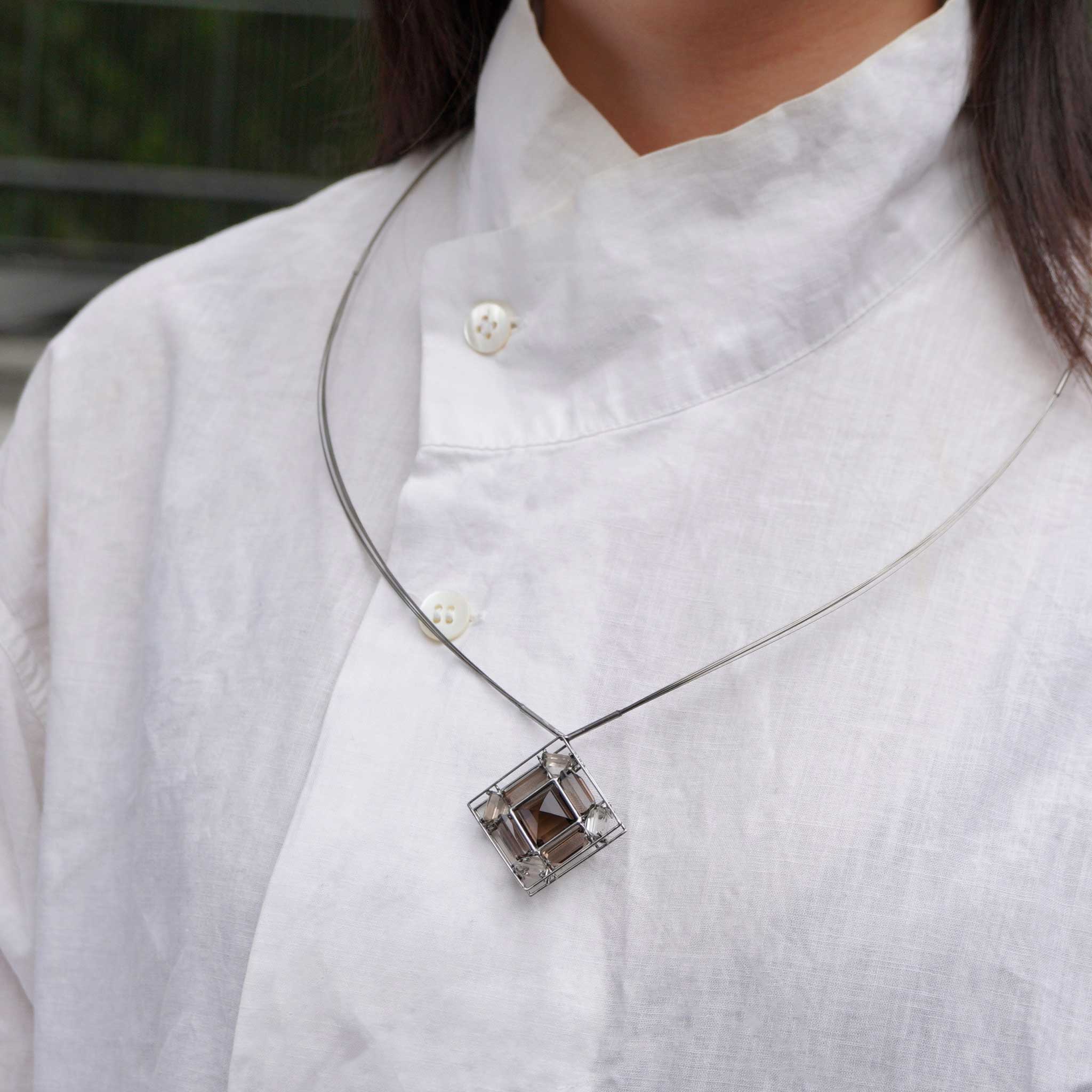 Angles Necklace in Stainless-Steel Wire